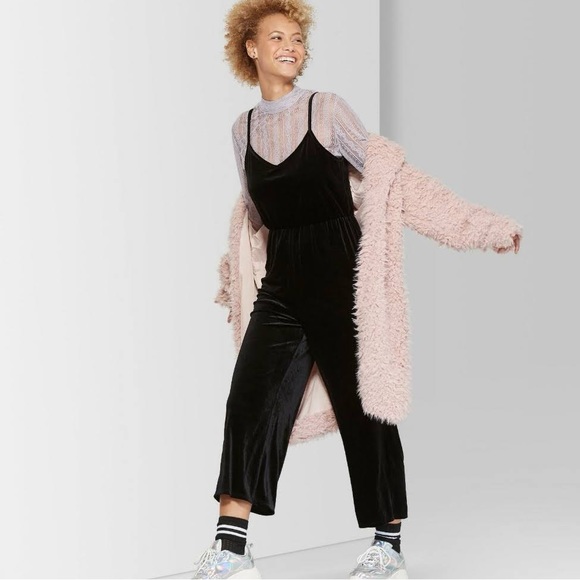 wild fable Pants - Wild Fable Velvet Black Jumpsuit